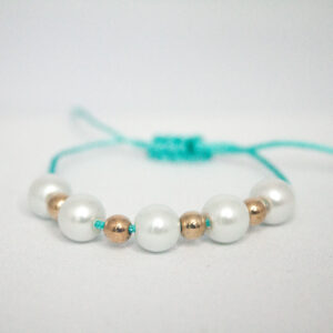 Pearl White/Gold armband