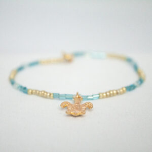 Turtle gold/aqua armband