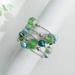 Wikkelarmband blauw/groen