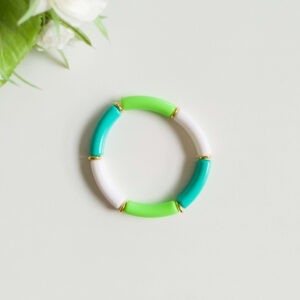 Curved beads turquoise green