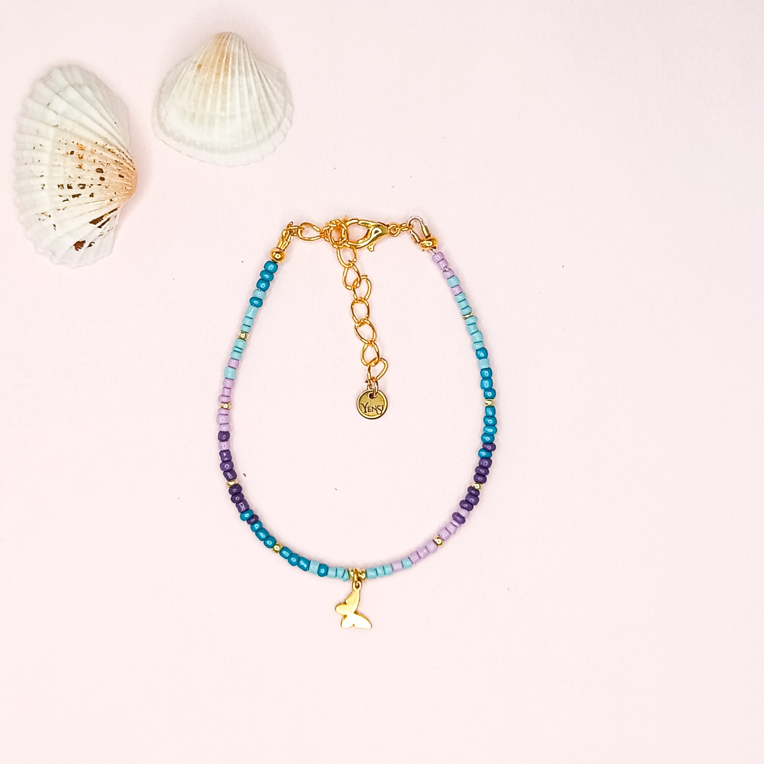 Armband_rocailles_butterfly_tealpurplemix