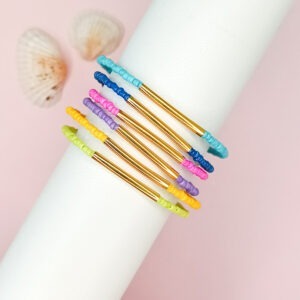 Armbandje kralen tube gold